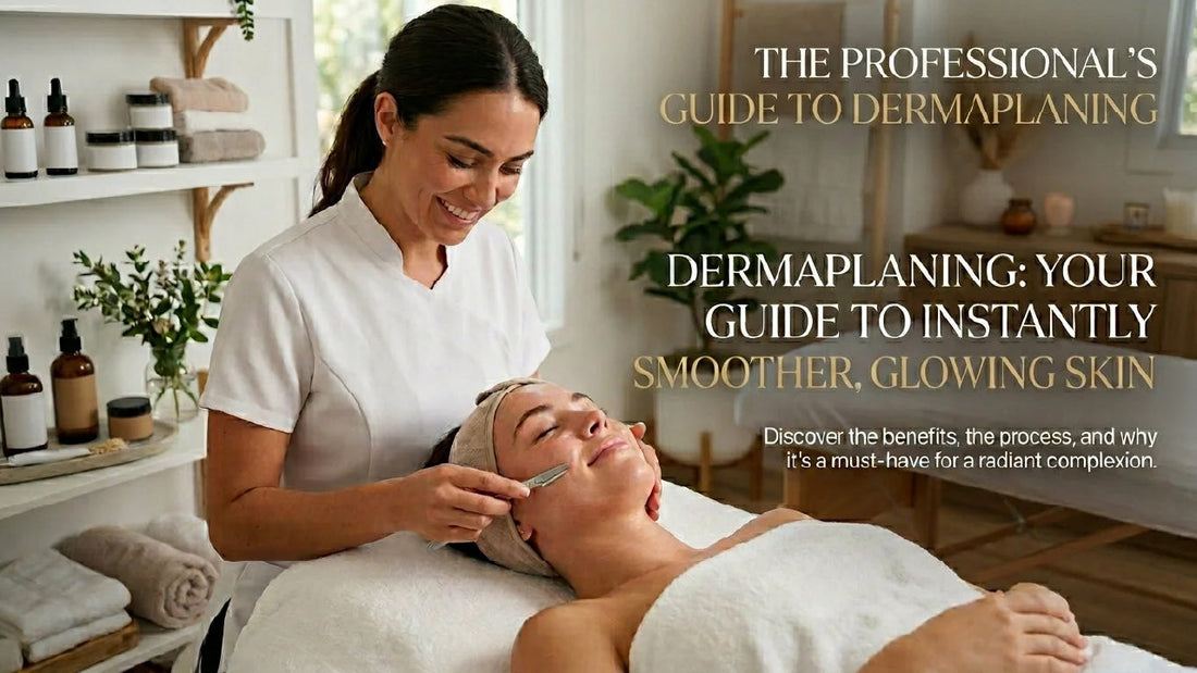 Professional dermaplaning treatment using a sterile surgical blade to exfoliate facial skin