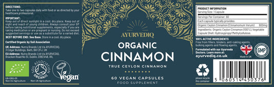 Ayurvediq Organic Ceylon Cinnamon Caps 