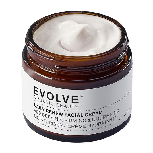 Jar of Evolve Daily Renew Facial Cream on a white background