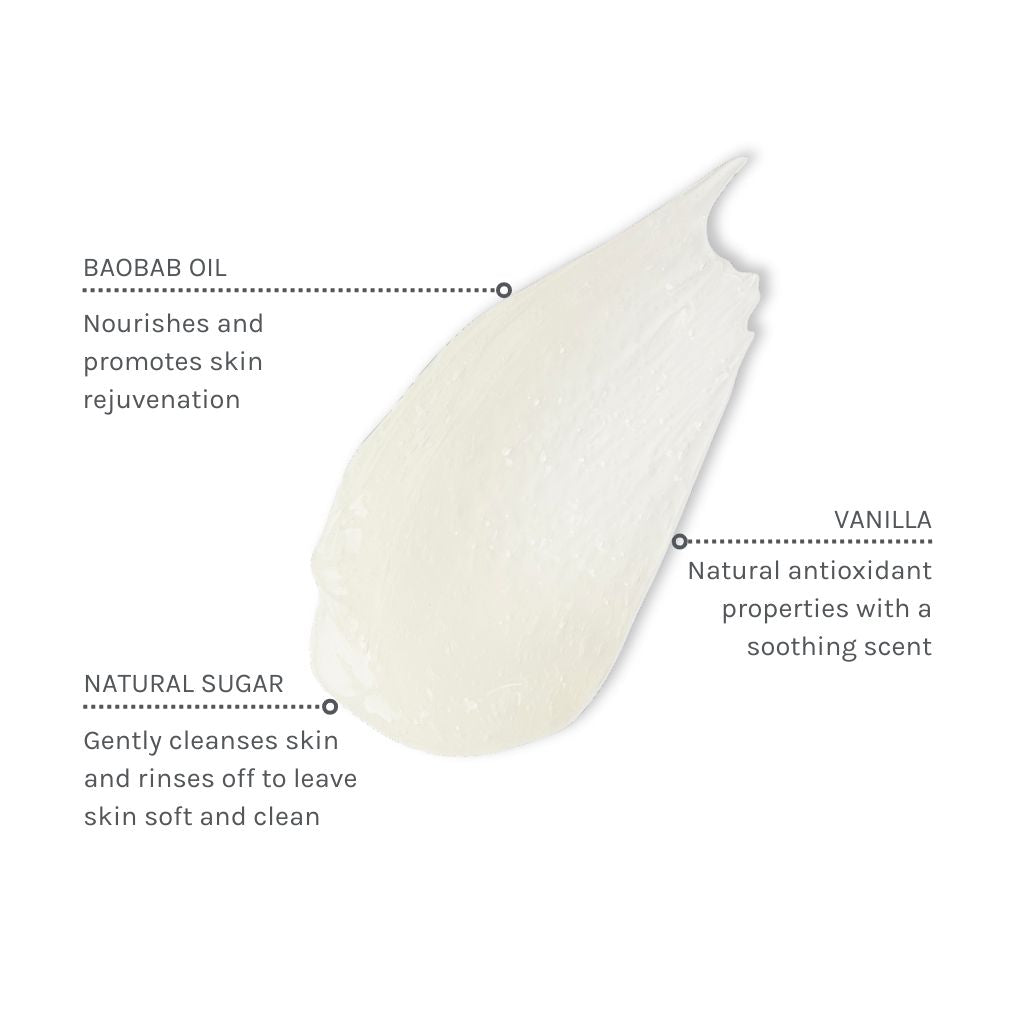 White cream with text labels on a white background