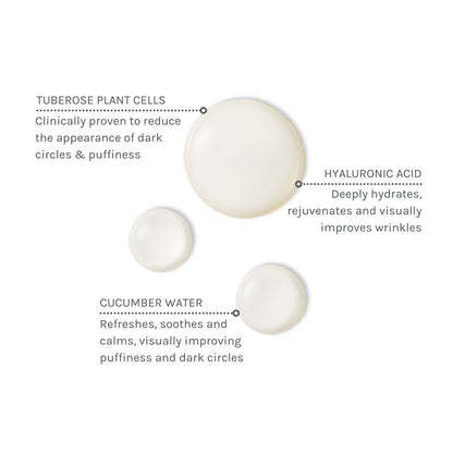 Illustration of cosmetic product spheres with text on benefits on a white background