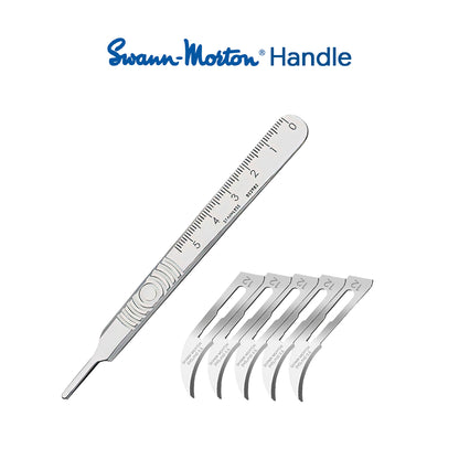 Professional-Grade Reusable No.3 Handle & Swann-Morton No.12 Blades Kit