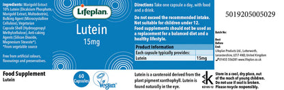 Lifeplan Lutein 15mg 