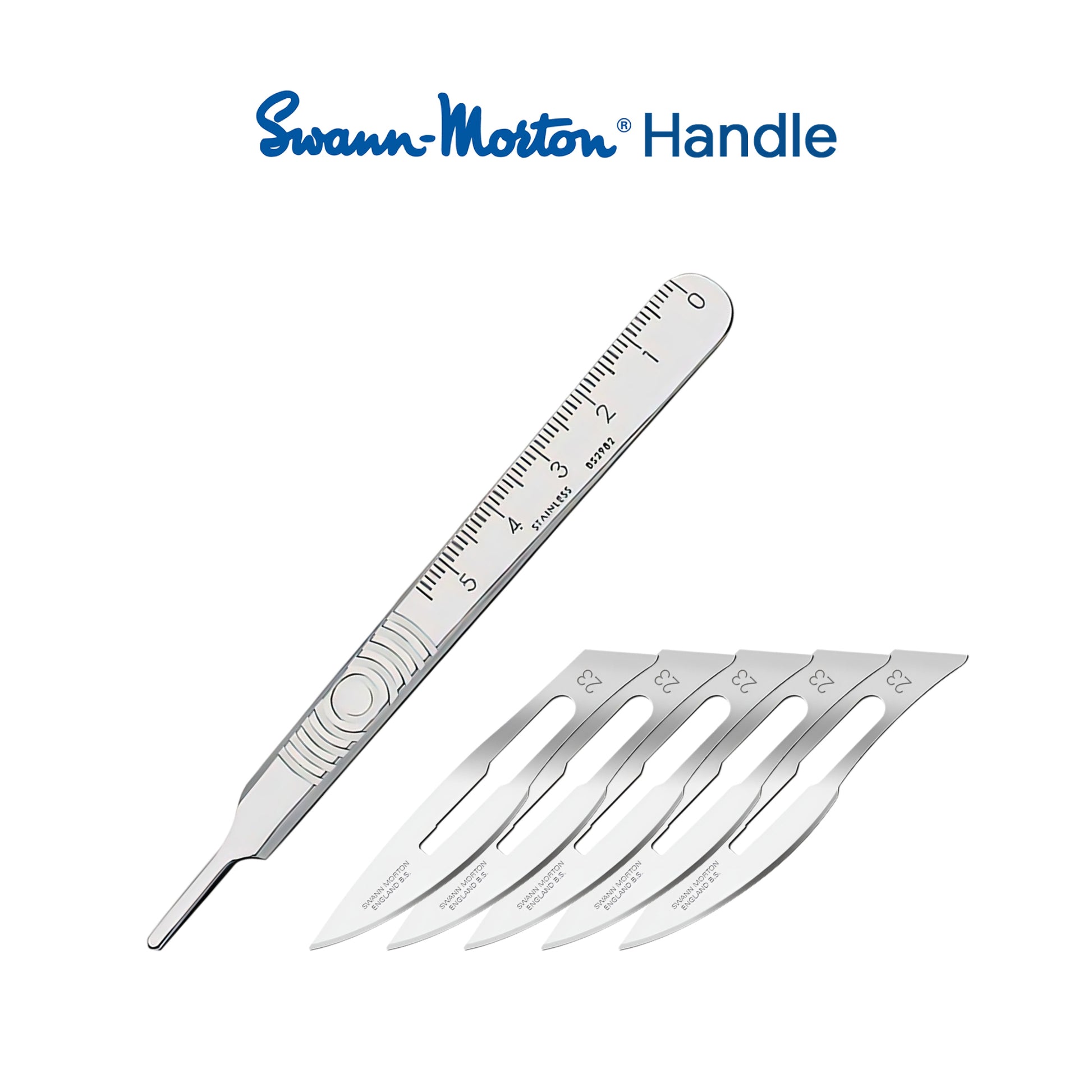 Reusable Scalpel Handle No. 3 & Swann Morton No.23 Non Sterile Blades 
