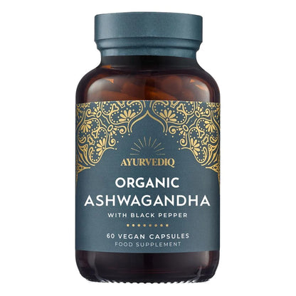 Ayurvediq Organic Ashwagandha & Black Pepper Extract Capsh 