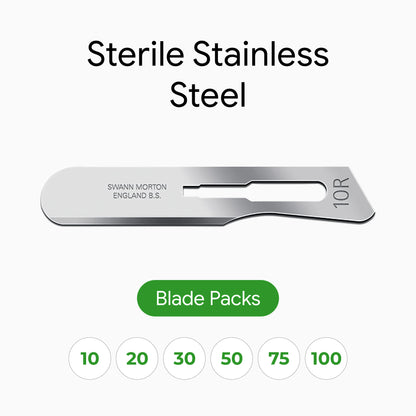 Swann Morton Butter Blade – No. 10R Sterile Stainless Steel Blades 