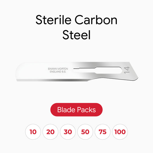 Swann Morton No. 14 Sterile Carbon Steel Blades 