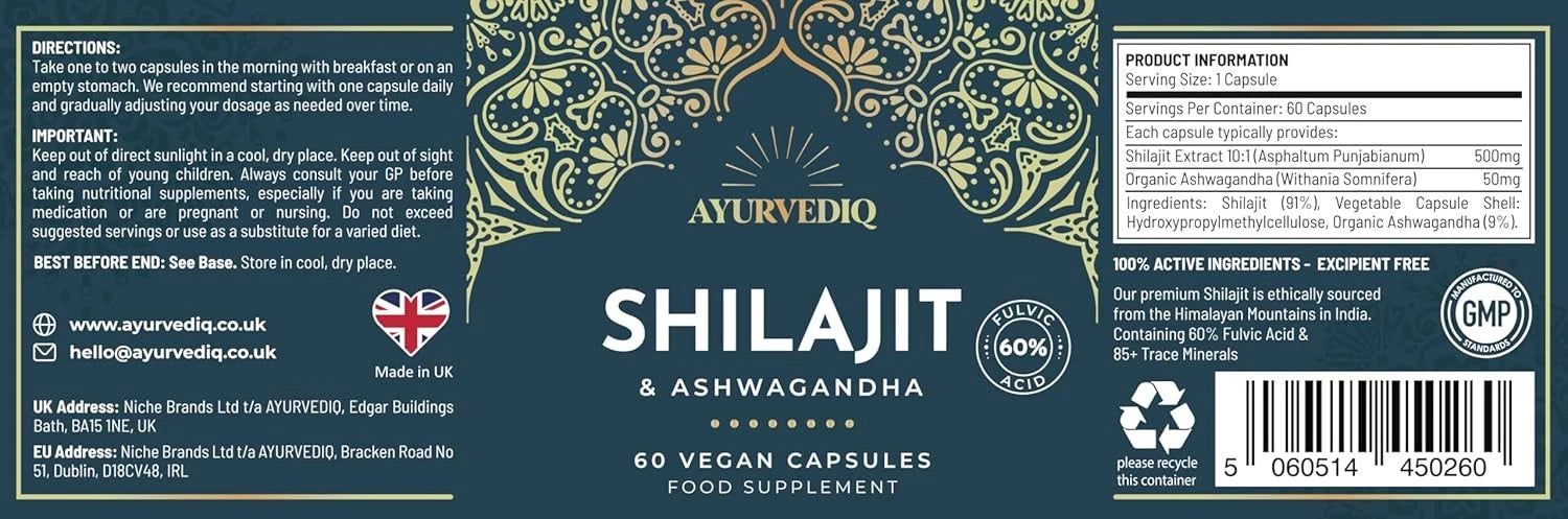 Ayurvediq Shilajit Extract & Ashwagandha Caps 