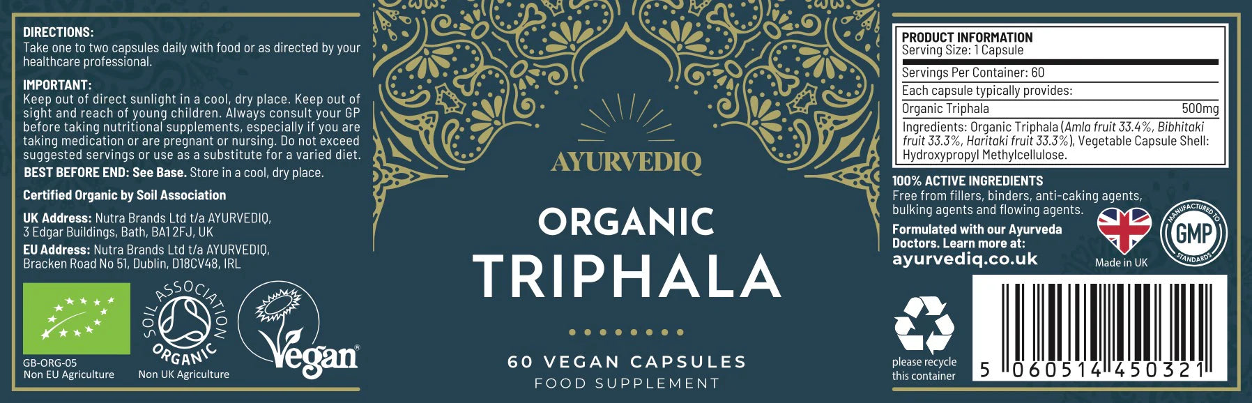Ayurvediq Organic Triphala Caps 